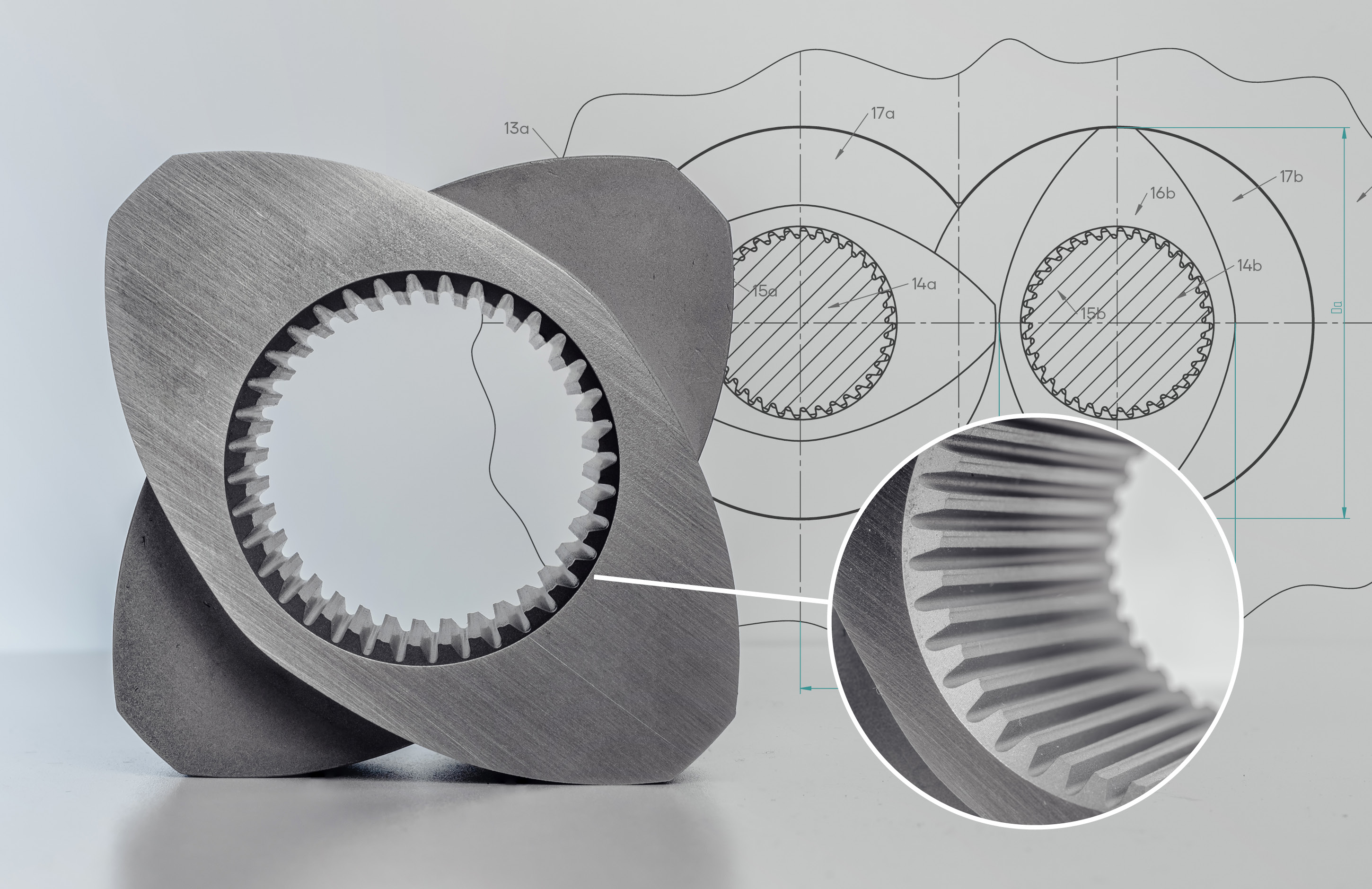 High-quality screw element for MAXX series extruders – precision-manufactured, compatible, and cost-efficient for maximum production output.